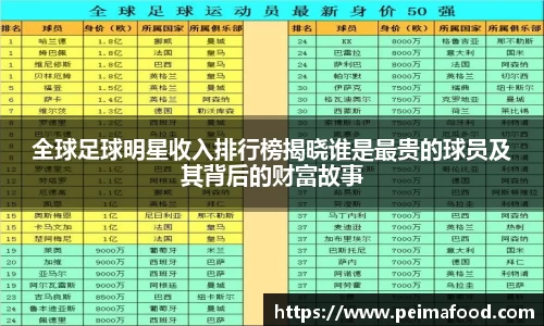 全球足球明星收入排行榜揭晓谁是最贵的球员及其背后的财富故事